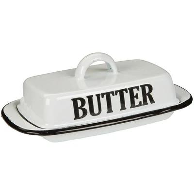 Abbildung von Ambiente Haus Dose »Butterdose aus Emaille in Antikweiß«, (1 St.)