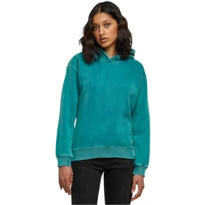 Abbildung von Urban Classics Stone Washed Kapuzenpullover, Damen, Größe: XS, Watergreen