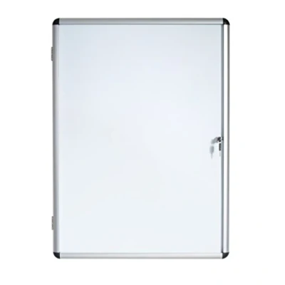 Abbildung von Bi Office Schaukasten Vitrine&quot;Enclore&quot;, Whiteboard, Mangetische Innenfläche, geeignet für 9 x DIN A4, silberner Aluminiumrahmen, abschliessbar, 720 981 mm