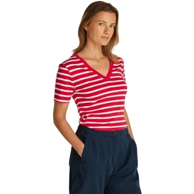 Abbildung von Tommy Hilfiger T Shirt »SLIM CODY V NK SS«, mit Logostickerei