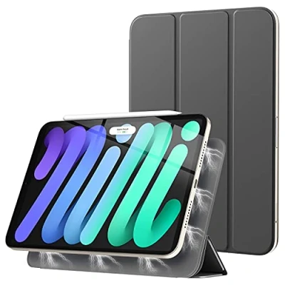 Abbildung von TiMOVO Hülle für iPad Mini 7 2024 (A17 Pro) / 6 2021, 7./6. Generation 8.3 Zoll, Schlank Magnetisch Schutzhülle mit Auto Schlaf/Aufwach, Trifold Mini, Raum Grau