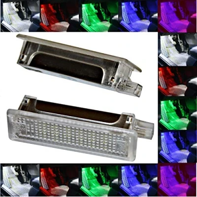 Abbildung von 2x LED Module Fußraumbeleuchtung weiß blau rot SMD Modul Fußraum Set 1D (blau)