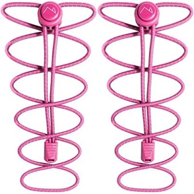 Abbildung von CampTeck U6603 Schnürsenkel mit Schnellverschluss, Elastische Schnellschnürsystem Rosa 1 Paar