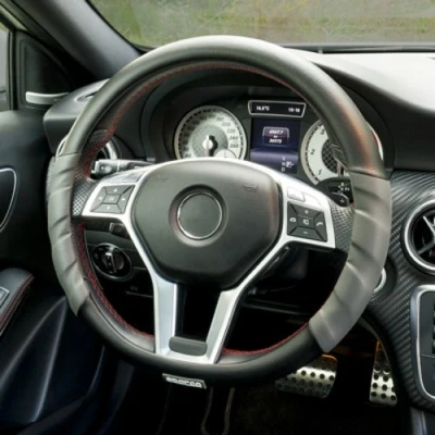 Abbildung von SPARCO STEERING WHEEL COVER SPC1101L Lenkradbezug schwarz, grau 37, 38cm PU (Polyurethan)