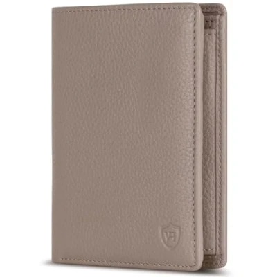 Abbildung von VON HEESEN Leder Geldbörse RFID Schutz I Echtleder Geldbeutel für Damen &amp; Herren Portemonnaie Brieftasche Wallet Portmonee (Taupe)