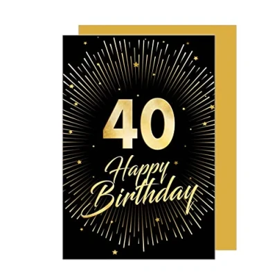 Abbildung von Edition Seidel Premium Glückwunschkarte zum 40. Geburtstag mit Umschlag. Geburtstagskarte Grusskarte Billet Karte Happy Birthday Mann Frau (GZ345 40 SW023)