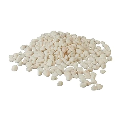 Abbildung von Relaxdays Marmorkies, 5kg, Dekosteine, Kieselsteine, Gartenkiesel, Beet, Blumentopf, Grab, Zierkies, weiß, Marmor, 5 15mm