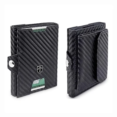 Abbildung von TRAVANDO Slim Wallet Mini Geldbörse Herren Klein Kartenetui RFID Geldbeutel Männer Kreditkartenetui Portemonnaie for Men, Portmonai, Portmonaise, Geldtasche, Portmonee, Brieftasche Damen
