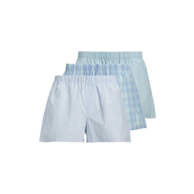 Abbildung von Jack &amp; Jones 3 PACK Panties chambray blue pack:chambray striped skyway checks, Herren, Größe: Small