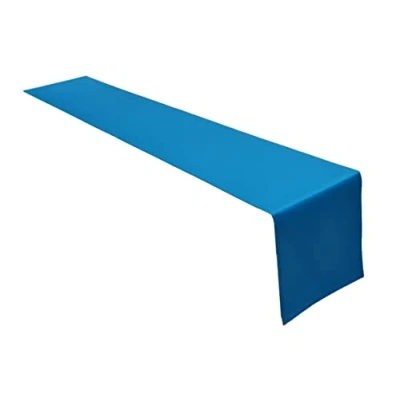 Abbildung von Lemos Home Hochwertiger Tischläufer Tischwäsche aus 100% Baumwolle Kollektion Konzept, Farbe &amp; Größe wählbar (Tischläufer 40x250cm, Himmelblau)