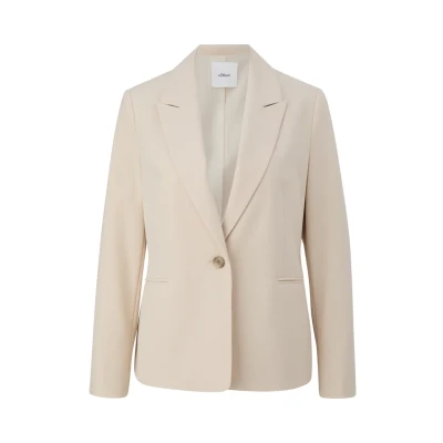 Abbildung von s.Oliver Black Label MIT Paspeltaschen Blazer, Damen, Größe: 44, Beige