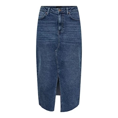 Abbildung von Pieces Pcjessie Bleistiftrock, Damen, Größe: Small, Medium blue denim