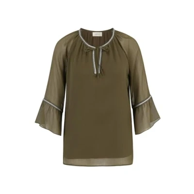 Abbildung von Cartoon MIT FLÜGELÄRMELN Bluse, Damen, Größe: 44, Ivy green