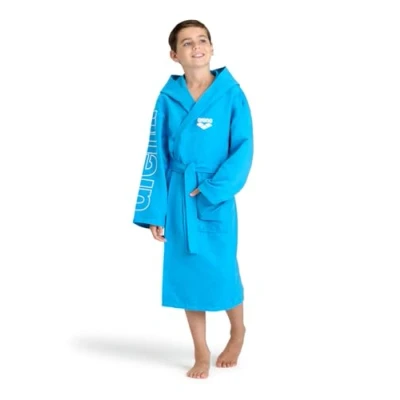 Abbildung von arena Zeal Plus Junior Bademantel aus Mikrofaser für Jungen und Mädchen, mit Kapuze Taschen, Schnelltrocknender Unisex Bademantel, Angenehm Leicht