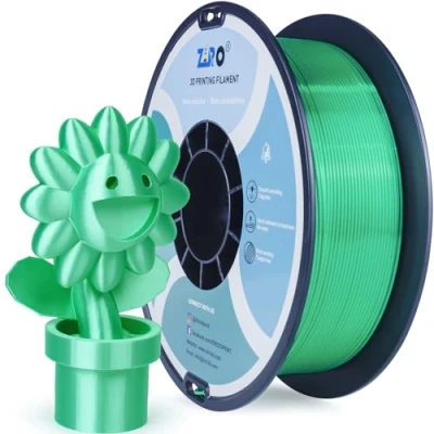 Abbildung von ZIRO Seide PLA 1.75mm Filament, 3D Drucker Filament der Serie 1kg, Durchmessertoleranz bei +/ 0.03mm, Grün