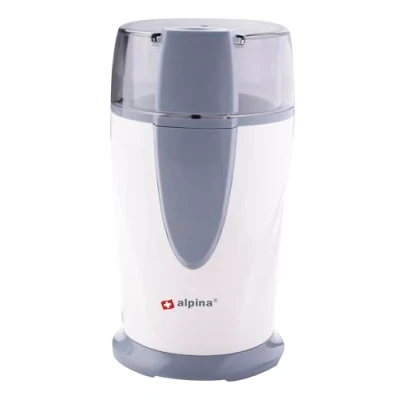 Abbildung von alpina Kaffeemühle Elektrisch 150 Watt Auch Nussmühle, Getreidemühle und Mühle für Samen 65 Gramm pro Zyklus Edelstahl Messer Anti Rutsch Füße