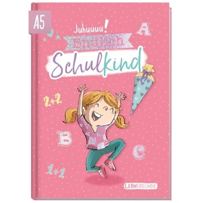Abbildung von Endlich Schulkind! A5 Erinnerungsbuch zur Einschulung für Mädchen by Häfft [Rosa] Hardcover Einschulungsalbum Schulanfang, erster Schultag Geschenk die Schultüte klimafreundlich &amp; nachhaltig
