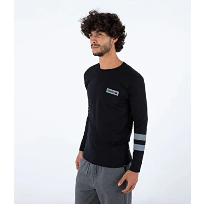 Abbildung von Hurley Herren M Oceancare Block Party Ls Tee T Shirt, schwarz, XL