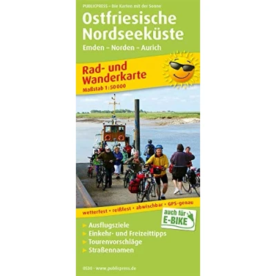 Abbildung von Ostfriesische Nordseeküste, Westlicher Teil: Rad und Wanderkarte mit Ausflugszielen, Einkehr &amp; Freizeittipps, wetterfest, reissfest, abwischbar, GPS genau. 1:50000 (Rad Wanderkarte: RuWK)