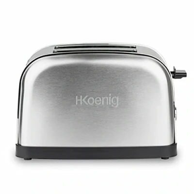 Abbildung von H.Koenig Scheiben TOAS7 2 Brotschlitze, Edelstahl, 7 Bräunungsstufen, Auftauen, Schnell und g Toaster, Stainless Steel, 1 Liter, Silver, Extra breit