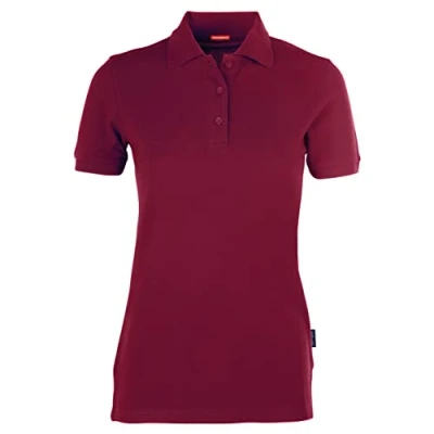 Abbildung von HRM Damen Heavy Performance Polo, bordeaux, Gr. XL I Premium Polo Shirt Basic Polohemd bis 60C waschbar Hochwertige &amp; nachhaltige Oberteile Workwear