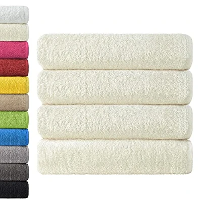 Abbildung von NatureMark 4er Pack Duschtücher, Größe 70x140cm, Natur/Creme, 100% Baumwolle