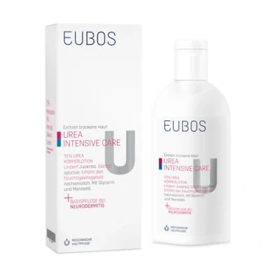 Abbildung von EUBOS UREA INTENSIVE CARE 10% Körperlotion Feuchtigkeitspflege für trockene, schuppige Haut Glättet spürbar und lindert Juckreiz Hautverträglichkeit dermatologisch bestätigt 200ml