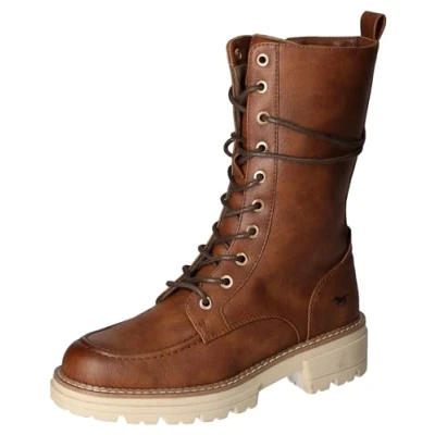 Abbildung von Mustang Plateaustiefel cognac, Damen, Größe: 39, Cognac Schuhe