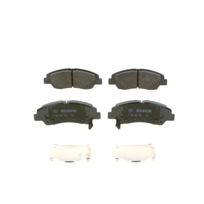 Abbildung von BOSCH 0 986 494 760 Bremsbelagsatz Low Metallic mit integriertem Verschleißwarnkontakt HYUNDAI: i10 II Saloon, Hatchback, I