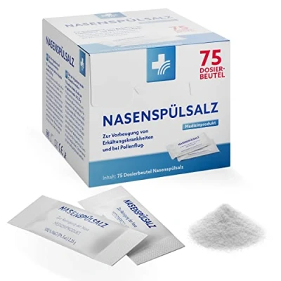 Abbildung von Nasenspülsalz Zur Herstellung einer isotonen Lösung: Nasendusche bei Erkältungen und Pollenallergie, 75 Beutel
