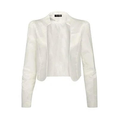 Abbildung von Bolerose formal Satin Langen Ärmel Bolero Jacke (Elfenbein, 3XL)