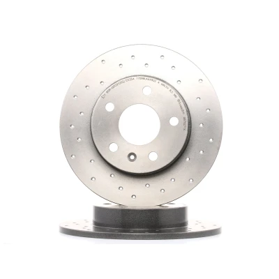 Abbildung von BREMBO XTRA LINE 08.7627.1X Bremsscheibe 264 10 5 voll, gelocht beschichtet mit Schrauben OPEL: Zafira B, A, Meriva A