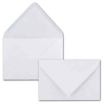 Abbildung von 50x Briefumschläge 12 x 18 cm ca DIN B6 mit Nassklebung, weiß, stabile 100 Gramm pro m², Umschläge für Grußkarten und Einladungen