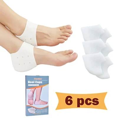 Abbildung von Fersenpolster, 6PCS Gel Fersenschutz Silikon Pads, Ferse Socken, Neues Material, für Fersensporn Plantarfasziitis, Sehr Geeignet Fersenschmerzen, Trockene Rissige