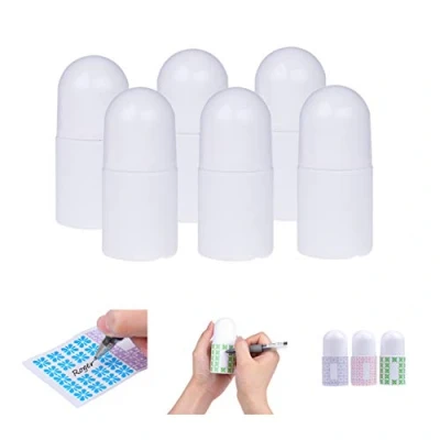 Abbildung von Kare &amp; Kind Nachfüllbare Roll On Deo Flaschen (6 Pack) Leer 30 ml 20 beschreibbare Aufkleber Drehverschluss Für selbstgemachte Deo, Sonnencreme, Feuchtigkeitscreme, etc.