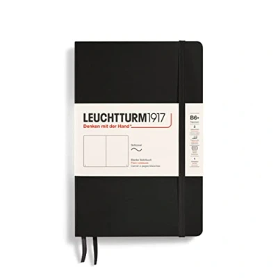 Abbildung von LEUCHTTURM1917 358292 Notizbuch Paperback (B6+), Softcover, 123 nummerierte Seiten, blanko, Schwarz