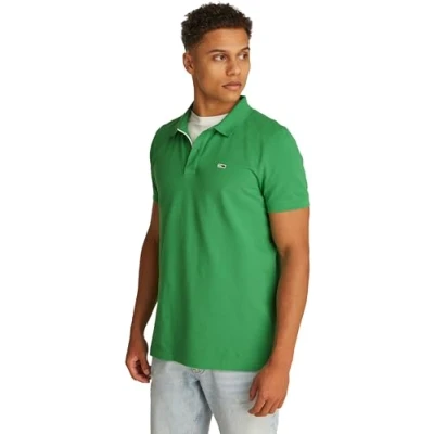 Abbildung von Tommy Jeans SLIM Placket Poloshirt, Herren, Größe: 56, Coastal green
