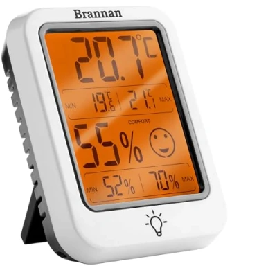 Abbildung von Digitales Raumthermometer Innenfeuchtigkeitsmesser Hygrometer Genaues Raumtemperaturthermometer Max Min Aufnahme Hintergrundbeleuchtung LCD Display