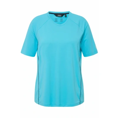 Abbildung von Ulla Popken Damen, UV Schutz 50+, V Ausschnitt, Halbarm T Shirts, helles türkis, 46 48