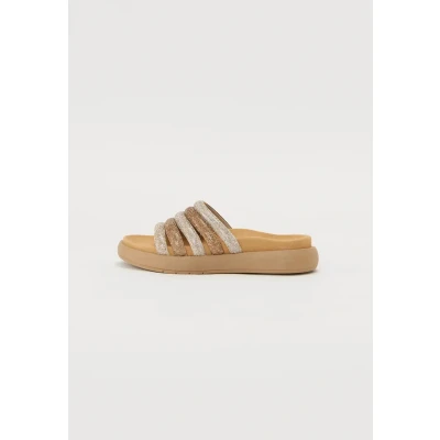 Abbildung von Gabor Damen Pantoletten, Frauen Slipper,Best Fitting,Sandalen,Freizeitschuhe,Schlupfschuhe,schluepfschuhe,Slides,Mules,Gold Kombi,40 EU / 6.5 UK