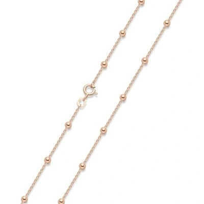 Abbildung von Materia Kugel Kette Damen Rosegold 925 Silber Halskette 45 cm Rose vergoldet K105