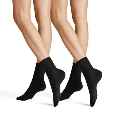 Abbildung von Hudson Damen Only 2 Pack Rollrand Socken, 100 DEN, Black 0005, 35/38 (2er Pack)