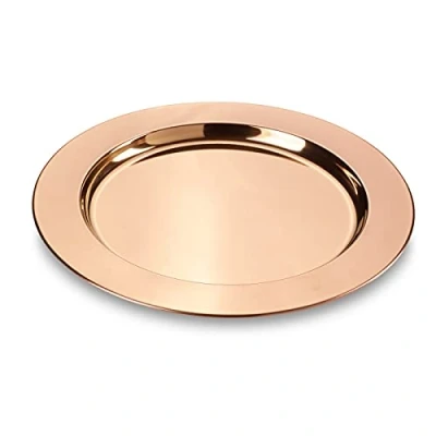 Abbildung von Echtwerk Platzteller/ Servierteller Set &quot;Shiny&quot;, Unterteller aus hochwertigem Edelstahl, Edelstahlteller, Dekoteller für Hochzeiten, Servierplatte, Tischset, Ø 33,2 cm, Gold Edition, 2 teilig
