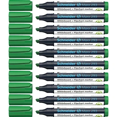 Abbildung von Schneider Maxx 293 Whiteboardmarker (Strichstärke: 2+5 mm, nachfüllbar) 10er Packung grün