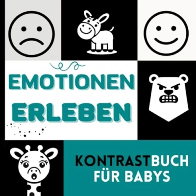 Abbildung von Kontrastbuch für Babys: Emotionen erleben schwarzweiss Buch Neugeborene und Kinder bis zu 2 Jahren nach Montessori
