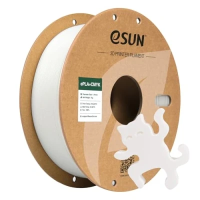 Abbildung von eSUN PLA+ Filament 1.75mm, Lithophan 3D Drucker PLA Plus, Maßgenauigkeit +/ 0.03mm, 1KG Spule (2.2 LBS) CMYK für FDM Drucker, Weiß