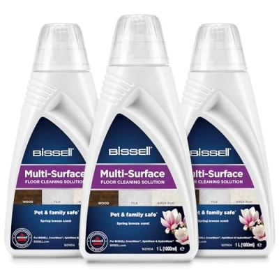 Abbildung von BISSELL Multi Surface Reinigungslösungen Pack Fleckenreiniger Für Holzböden, Laminat und Teppiche 3 x 1 Liter CrossWave, SpinWave HydroWave 2885
