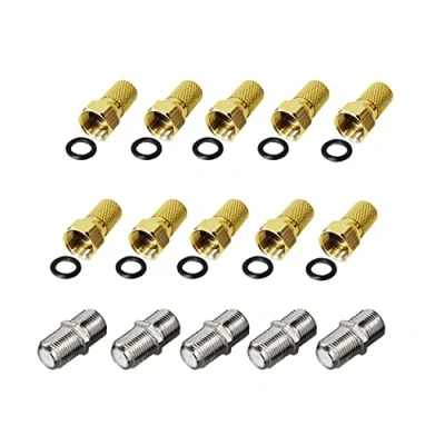 Abbildung von Premium X 10x F Stecker 5X Verbinder Set 7,5 mm mit Gummidichtring für Koxial Antennenkabel Sat