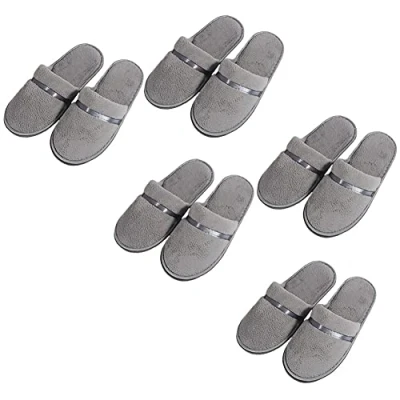 Abbildung von Tianmao 5 Paar Hotelslipper Frottierslipper Gästehausschuh Rutschfester Slipper Geschlossenen Zehen Einwegslipper Universalgröße 28.5 * 11cm Gästepantoffeln für Spa, Party, Gäste, Hotel