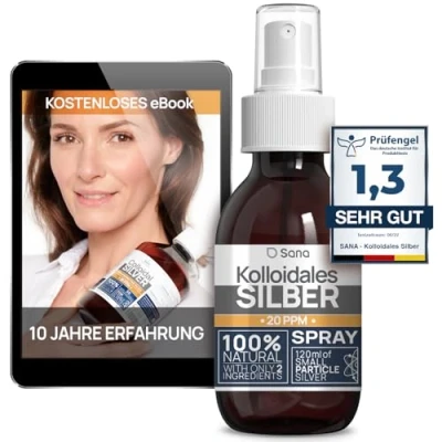 Abbildung von Kolloidales SilberSpray 125 ml ● Premium Silber Spray Für Mensch, Hund &amp; Katze Carbon Neutral 100% natürlich mit 2 Zutaten 20 PPM